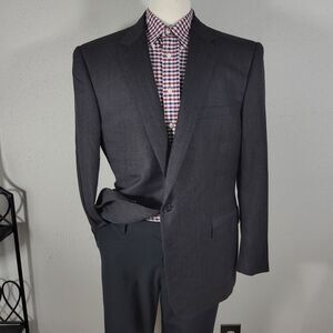 RALPH LAUREN Black label Men's‎ Sport Coat CH Gray Herringbone Wool Cashmere 48L